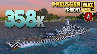 Battleship Preussen: Exciting ranked battle - World of Warships