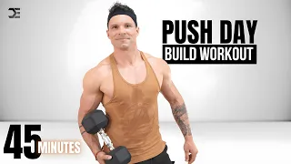45 Min Strong CHEST, SHOULDERS & TRICEPS + WEIGHTS  | UPPER BODY BUILD WORKOUT