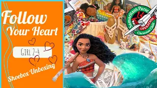 Follow your heart! Moana themed Shoebox Unboxing for Operation Christmas Child 2023