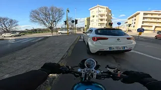 honda rebel motorcycle ride in the city