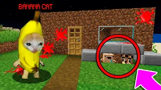 TROLLÉ y ¡ME ESCONDI DEL GATO BANANA 😂 Bebe Noob EL ESCONDITE en MINECRAFT