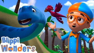 Blippi Meets A Tiny Dinosaur! | Blippi Wonders Magic Stories and Adventures for Kids | Moonbug Kids