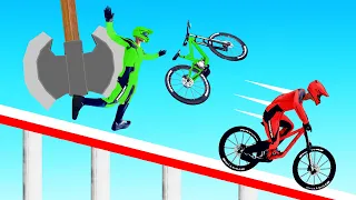 ONLY 1% Can SURVIVE The GIANT AXE! (Descenders Wipeout)