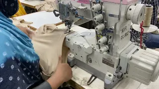 Neck Top stitch by Flat lock Machine