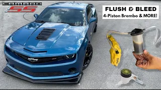 How To Flush and Bleed Camaro SS BREMBO Brakes & Install Separate Clutch Reservoir!