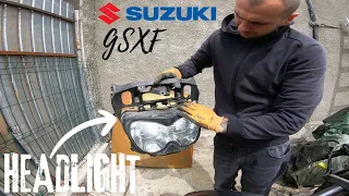 Suzuki GSXF 750 headlight removal , Ausbau des Scheinwerfers , dépose des phares , eliminación faros