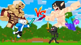 Monster School Titan Vs Bad Titan and Sans - Minecraft Animation