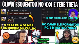 TRETA!? STEIKE E DELRIO VS LZINN E SNIPER TROCAM FARPAS PESADAS APÓS 4X4 APOSTADO!