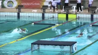 Naiana quebrando o recorde mundial da natacao utilitaria no 60 Camp. Mundial de Pentatlo Militar
