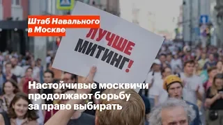 Настойчивые москвичи продолжают борьбу за право выбирать. 3 августа