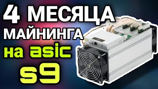 4 месяца майнинга на asic s9/s9k. Сколько заработал за 4 месяца?