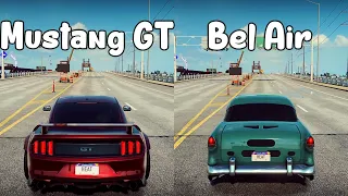 NFS Heat: Ford Mustang GT vs Chevrolet Bel Air - Drag Race