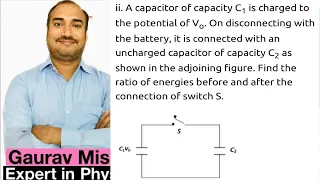 A capacitor of capacity C is charged to the potential of Vo. On disconnecting with the battery,