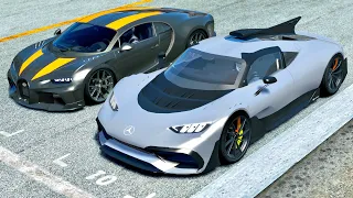 Mercedes-AMG Project ONE vs Bugatti Chiron Super Sport 300+ at Old Monza