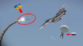 Russian MiG-27s fighter pilot try to parachute escapes Ukrainian missiles but fails. - ARMA 3