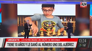 ♟ Faustino tiene 10 años y le ganó al número uno de ajedrez