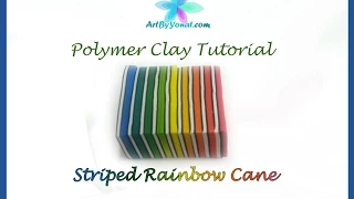 Polymer Clay Tutorial - Striped Rainbow Cane - Lesson #20