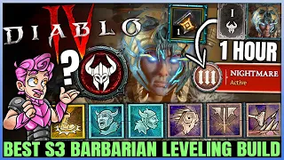 Diablo 4 - New Best Barbarian Leveling Build - Season 3 FAST 1 to 70 - Skills Paragon Gear Guide!