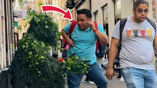 Bushmanprank| This happened he almost fainted from the scared