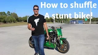 How to 180 shuffle a stunt bike.