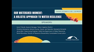 Our Watershed Moment: A Holistic Approach to Water Resilience