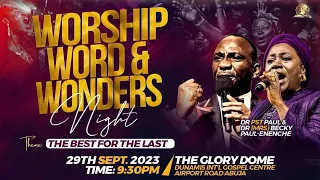 SEPTEMBER 2023 WORSHIP WORD AND WONDERS NIGHT. 29-09-2023