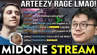 MIDONE: ARTEEZY RAGE LMAO!! Hilarious Game | MidOne Stream Moments #23