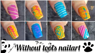 without Tools Nail Art designs for beginners 💅🏻✨ at home|| #nail #20nails #nailart #viral #youtube