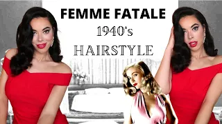 Femme Fatale Old Hollywood Hairstyle & Make up Tutorial : Rita Hayworth/Veronica Lake Inspired
