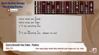 🎸 Every Breath You Take - The Police Guitar Backing Track with scale, chords and lyrics