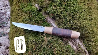 Изготовление финского ножа "MOUSE", БЕЗ КОВКИ!!!  Заточка в линзу правильно?