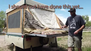 Converting My $500 78 Coleman Pop Up Camper to a Hard Side Pull Out Camper Tour After Purchase