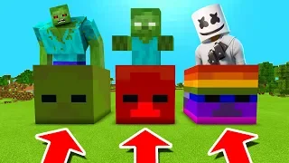 Minecraft PE : DO NOT CHOOSE THE WRONG ZOMBIE HEAD! (Mutant Zombie, Zombiebrine & Marshmello)