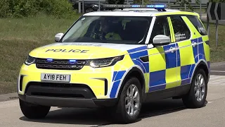 Advanced police cars responding with siren and lights