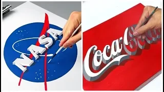 Artist Uses Lettering Technique To Recreate Modern Logos With Stunning 3D Effects