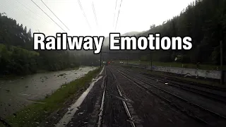 🚆 Heavy train in heavy rain (Cab Ride Switzerland | Zurich - Lucerne)