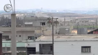 خطوة || تصاعد الدخان جراء استهداف حواجز النظام داخل مدينة درعا ضمن معركة عاصفة الجنوب 25 6 2015