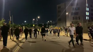 Battle between Hammers and Spurs fans outside the stadium after the game. West Ham 1-1 Tottenham