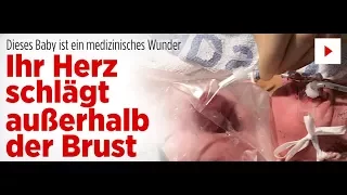 Selten!!!! Baby Herz schlägt außerhalb des Körpers