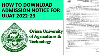 How To download admition notice 2022-23/ouat 2022 application form fillup date