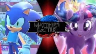 MATTHIES BATTLE: Sonic Vs Twilight Sparkle (Sonic the hedgehog vs My little pony)