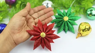DIY Christmas Ornaments With Glitter Foam | Christmas Decoration Ideas | Christmas Toys