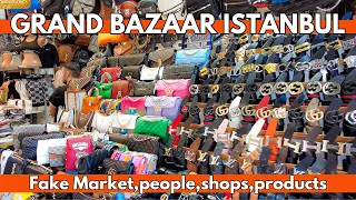 Grand Bazaar Istanbul Turkey Walking Tour-Fake Market,people,shops,products - 4K 60FPS- 18 JULY 2023