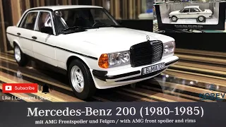 1/18 Dealers Edition Mercedes Benz 200 W123 (1980-1985) AMG Front Spoiler/Rims By Norev Diecast UAE