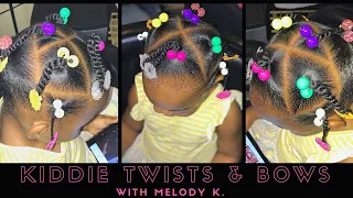 Toddler Ponytail Twist with Bows & Barrettes