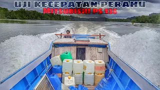 BOAT SPEED TEST CAR ENGINE ||  Mitsubishi PS 135