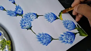 flower painting with acrylic colour || one stroke painting