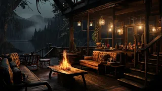 Rain Sounds|The Sound Of Rain Mixed With The Sound Of A Fire By The Lake Helps You Sleep Well, Relax