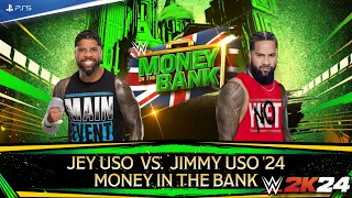 WWE 2K24 - Jey Uso vs. Jimmy Uso - MONEY IN THE BANK LADDER MATCH