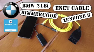 BimmerCode - Jak připojit BMW 218i E-sys Enet kabel a Zenfone 8?